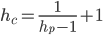 h_c=\frac{1}{h_p-1}+1